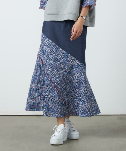 Precious Mild / プレシャスマイルド ロング・マキシ丈スカート | ブルーツイード ロングスカート | 詳細5
