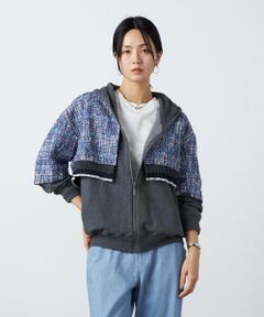 Precious Mild / プレシャスマイルド ブルゾン | ブルーツイード フードブルゾン