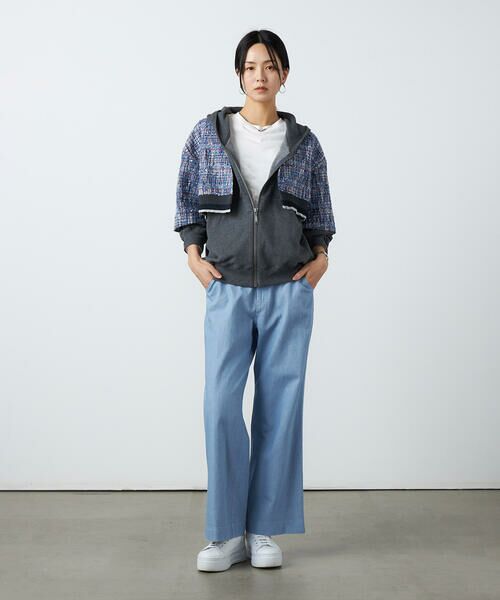 Precious Mild / プレシャスマイルド ブルゾン | ブルーツイード フードブルゾン | 詳細1