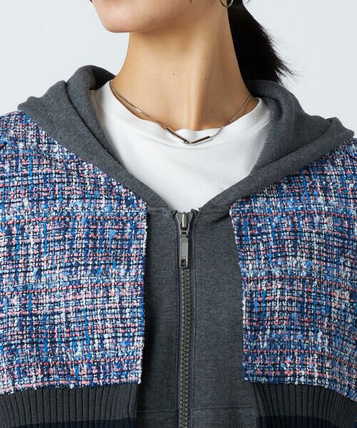 Precious Mild / プレシャスマイルド ブルゾン | ブルーツイード フードブルゾン | 詳細14