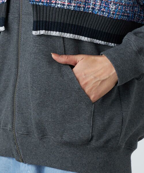 Precious Mild / プレシャスマイルド ブルゾン | ブルーツイード フードブルゾン | 詳細16