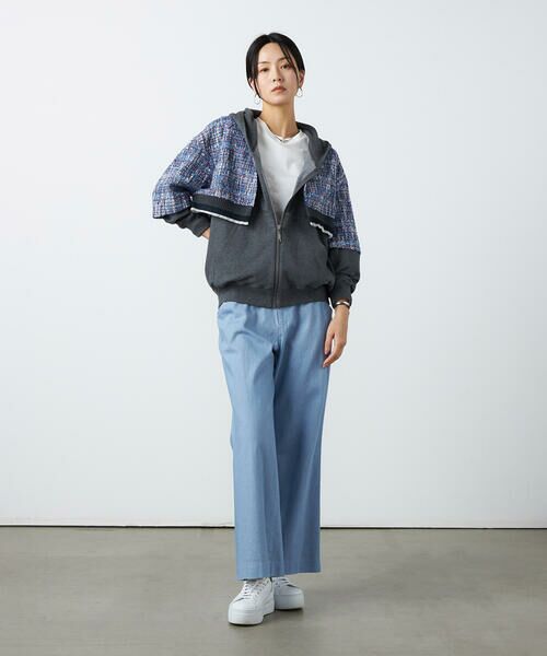 Precious Mild / プレシャスマイルド ブルゾン | ブルーツイード フードブルゾン | 詳細2