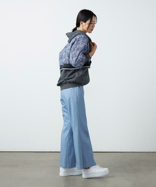 Precious Mild / プレシャスマイルド ブルゾン | ブルーツイード フードブルゾン | 詳細3