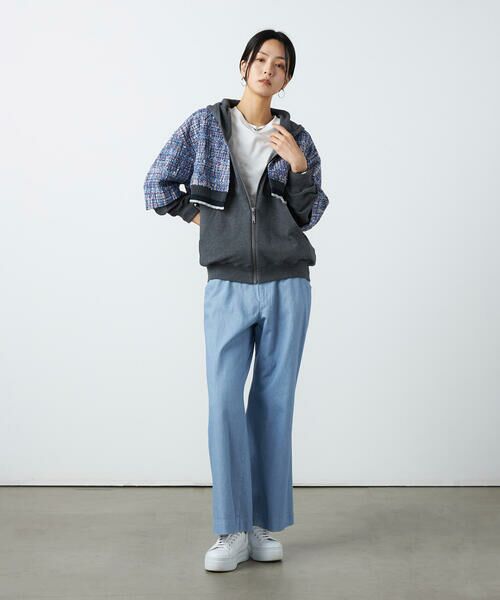 Precious Mild / プレシャスマイルド ブルゾン | ブルーツイード フードブルゾン | 詳細4