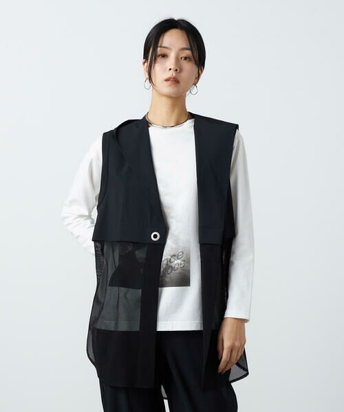 Precious Mild / プレシャスマイルド ベスト | ハトメ付き フードジレ（05:ブラック）