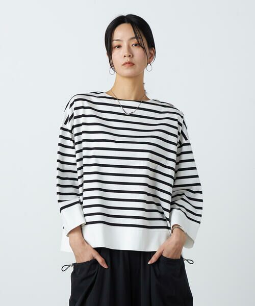 Precious Mild / プレシャスマイルド カットソー | 天竺ボーダー プルオーバー（01:ホワイト）