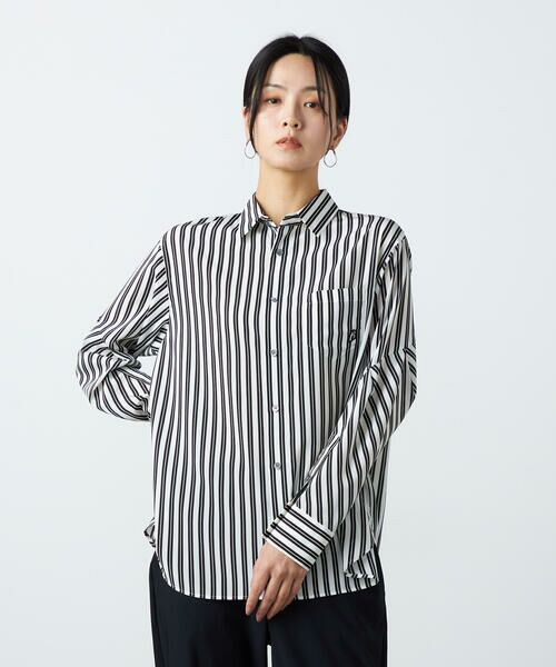 Precious Mild / プレシャスマイルド シャツ・ブラウス | ダブルストライプ シャツ（05:ブラック）