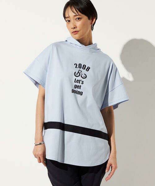 Precious Mild / プレシャスマイルド カットソー | 自転車ロゴプリント フードプルオーバー（23:サックスブルー）