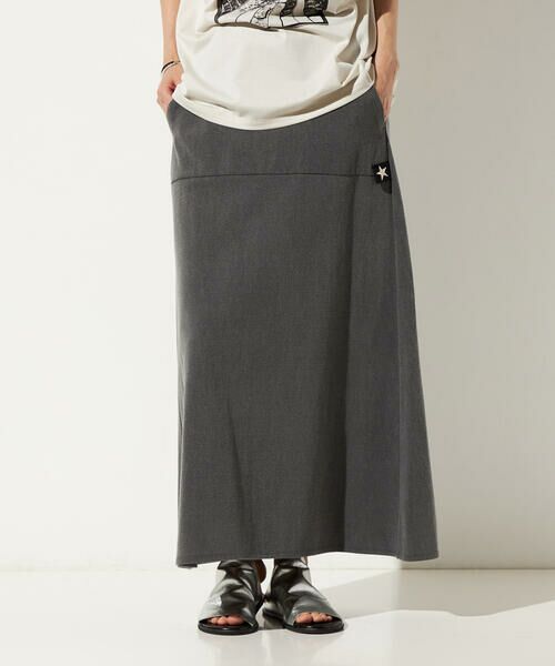 Precious Mild / プレシャスマイルド ロング・マキシ丈スカート | 【セットアップ対応】ヴィンテージ天竺 ロングスカート（08:チャコール）