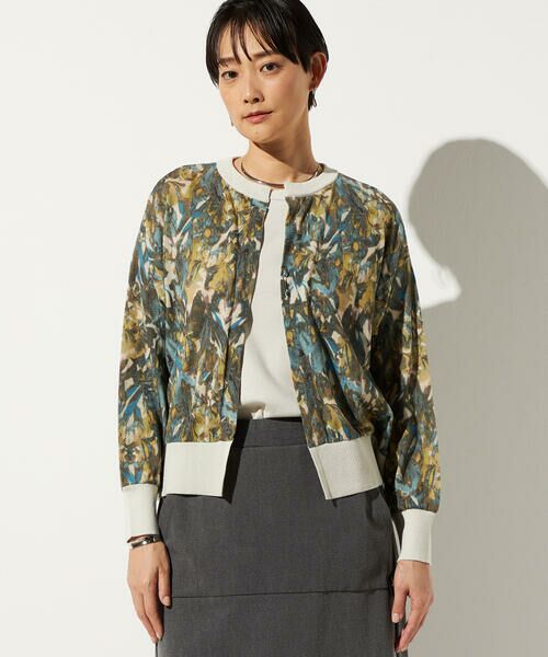 Precious Mild / プレシャスマイルド カーディガン・ボレロ | 【セットアップ対応】リーフプリント ニットカーディガン | 詳細2