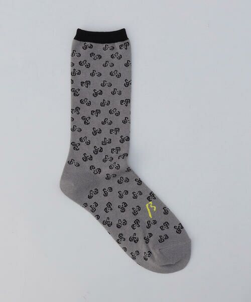 Precious Mild / プレシャスマイルド ソックス | サイクリング柄 ソックス（04:グレー）