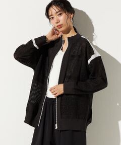 Precious Mild / プレシャスマイルド その他アウター | メッシュトロンプルイユ ニットブルゾン