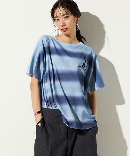 Precious Mild / プレシャスマイルド Tシャツ | スプレーボーダーTシャツ（22:ブルー）