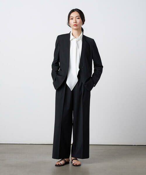 Precious Mild / プレシャスマイルド ノーカラージャケット | 【セットアップ対応】2WAYストレッチ カーディガンジャケット ブラック | 詳細1