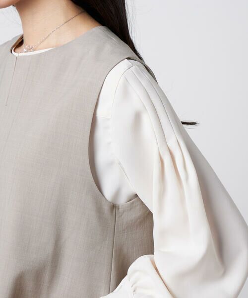 Precious Mild / プレシャスマイルド シャツ・ブラウス | 【セットアップ対応】2WAYストレッチ ジレセットアップ ライトグレー | 詳細11