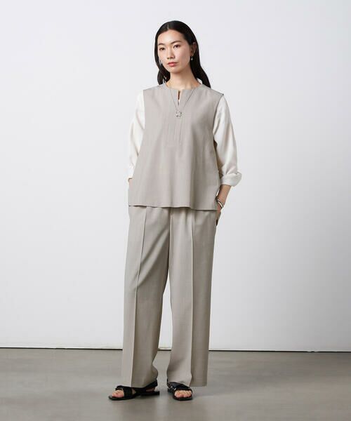 Precious Mild / プレシャスマイルド シャツ・ブラウス | 【セットアップ対応】2WAYストレッチ ジレセットアップ ライトグレー | 詳細2