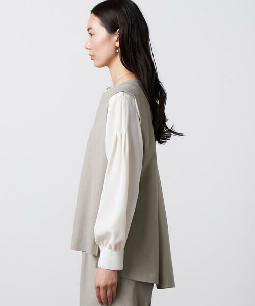 Precious Mild / プレシャスマイルド シャツ・ブラウス | 【セットアップ対応】2WAYストレッチ ジレセットアップ ライトグレー | 詳細8