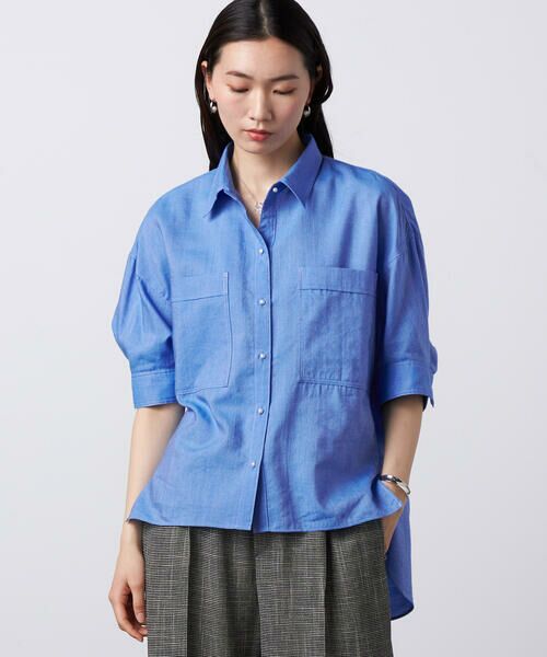 Precious Mild / プレシャスマイルド シャツ・ブラウス | パールボタン シャツ（22:ブルー）