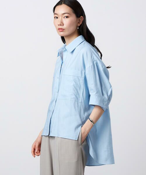 Precious Mild / プレシャスマイルド シャツ・ブラウス | パールボタン シャツ（23:サックスブルー）