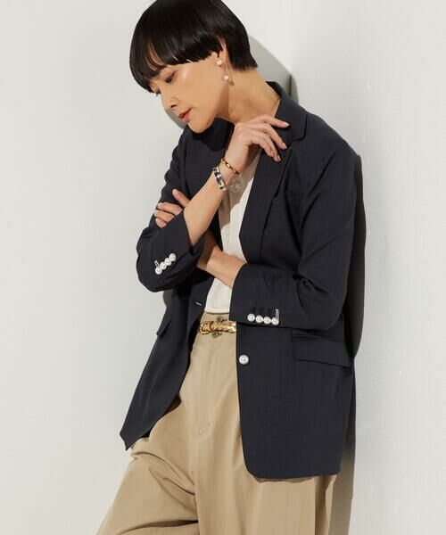 Precious Mild / プレシャスマイルド テーラードジャケット | リネンストレッチ サマーブレザー（09:ネイビー）