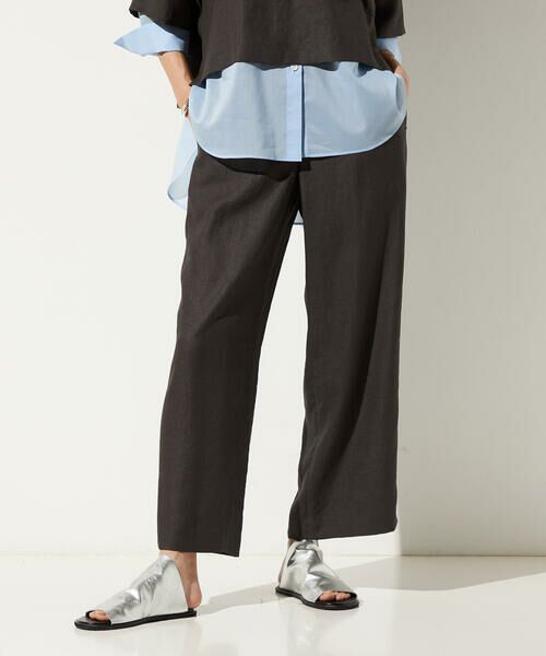Precious Mild / プレシャスマイルド その他パンツ | 麻調合繊 ワンタックワイドパンツ（04:グレー）