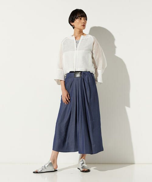 Precious Mild / プレシャスマイルド ロング・マキシ丈スカート | ナチュラルシャンブレー ドレープスカート | 詳細1