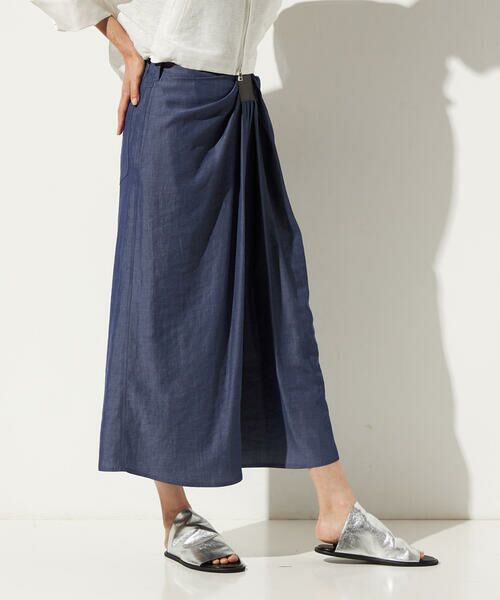 Precious Mild / プレシャスマイルド ロング・マキシ丈スカート | ナチュラルシャンブレー ドレープスカート | 詳細9
