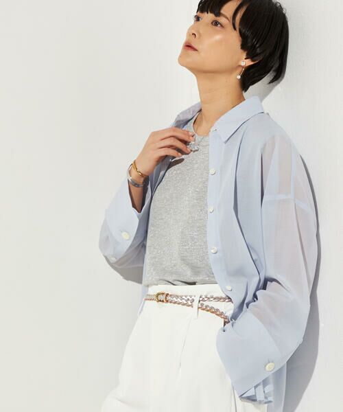 Precious Mild / プレシャスマイルド シャツ・ブラウス | シアーボイル バックツイストシャツ（23:サックス）