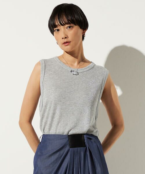 Precious Mild / プレシャスマイルド タンクトップ | ラメテレコ タンクトップ（03:ライトグレー）