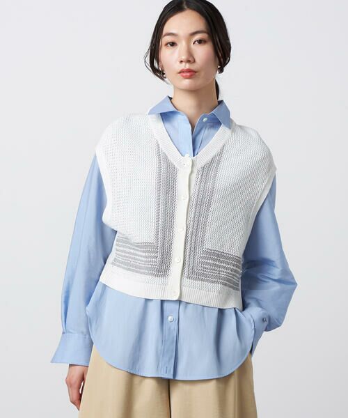 Precious Mild / プレシャスマイルド ニット・セーター | ペーパーヤーン メッシュベスト | 詳細4