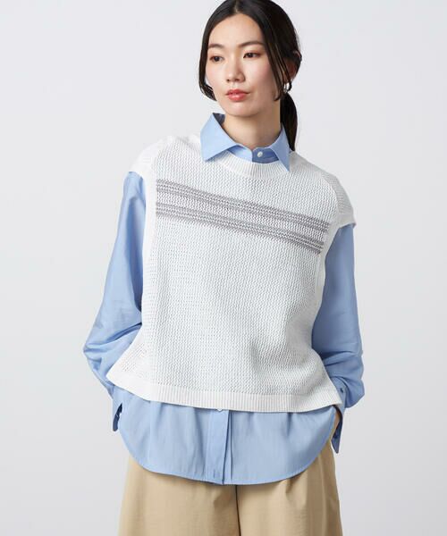 Precious Mild / プレシャスマイルド ニット・セーター | ペーパーヤーン メッシュベスト | 詳細5