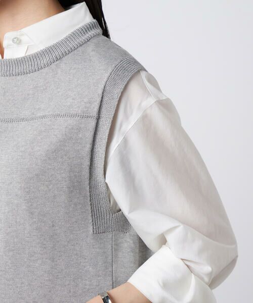 Precious Mild / プレシャスマイルド ニット・セーター | ドライタッチコットン ラメ切り替えベスト | 詳細10