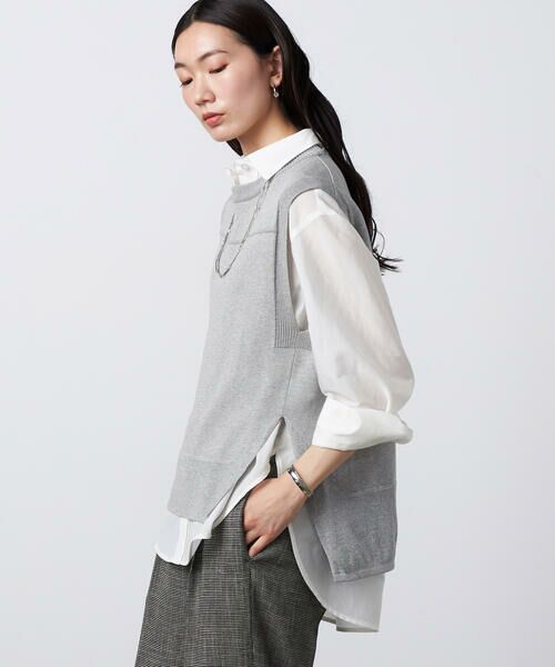 Precious Mild / プレシャスマイルド ニット・セーター | ドライタッチコットン ラメ切り替えベスト | 詳細4