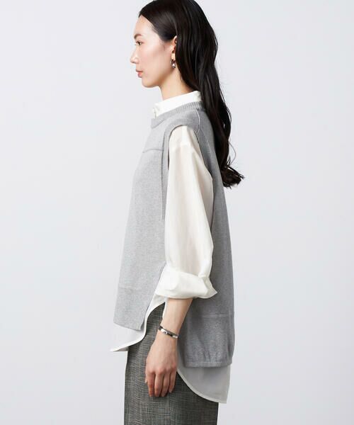 Precious Mild / プレシャスマイルド ニット・セーター | ドライタッチコットン ラメ切り替えベスト | 詳細7