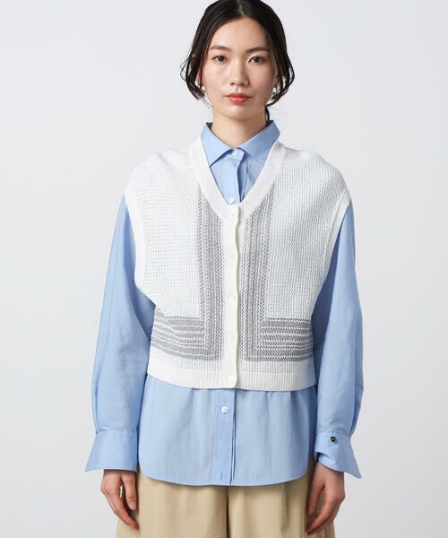 Precious Mild / プレシャスマイルド ニット・セーター | 〔 +サイズ 〕 ペーパーヤーン メッシュベスト | 詳細7