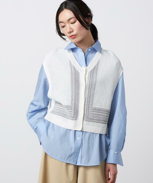 Precious Mild / プレシャスマイルド ニット・セーター | 〔 +サイズ 〕 ペーパーヤーン メッシュベスト | 詳細3