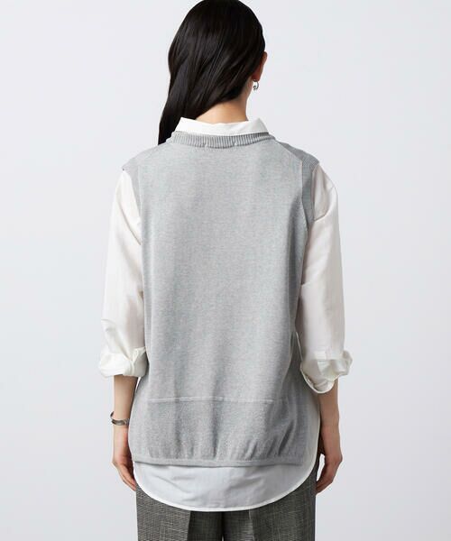 Precious Mild / プレシャスマイルド ニット・セーター | 〔 +サイズ 〕 ドライタッチコットン ラメ切り替えベスト | 詳細8