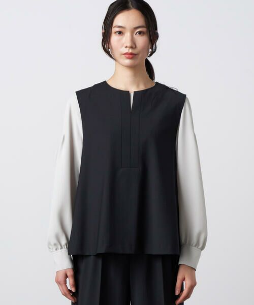 Precious Mild / プレシャスマイルド シャツ・ブラウス | 〔 +サイズ 〕 【セットアップ対応】2WAYストレッチ ジレセットアップ | 詳細9