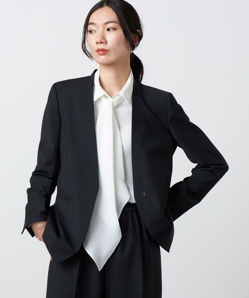 Precious Mild / プレシャスマイルド ノーカラージャケット | 〔 +サイズ 〕 【セットアップ対応】2WAYストレッチ カーディガンジャケット | 詳細3