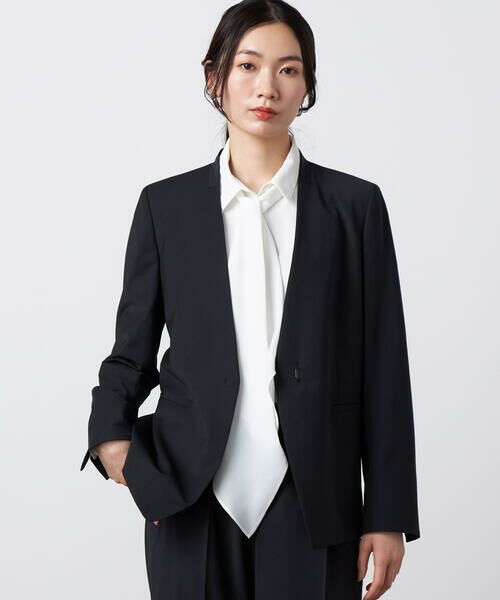 Precious Mild / プレシャスマイルド ノーカラージャケット | 〔 +サイズ 〕 【セットアップ対応】2WAYストレッチ カーディガンジャケット | 詳細4