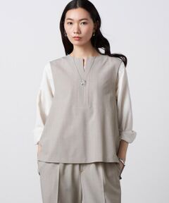 Precious Mild / プレシャスマイルド シャツ・ブラウス | 〔 +サイズ 〕 【セットアップ対応】2WAYストレッチ ジレセットアップ