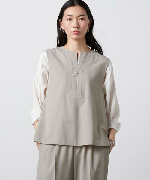 Precious Mild / プレシャスマイルド シャツ・ブラウス | 〔 +サイズ 〕 【セットアップ対応】2WAYストレッチ ジレセットアップ | 詳細6