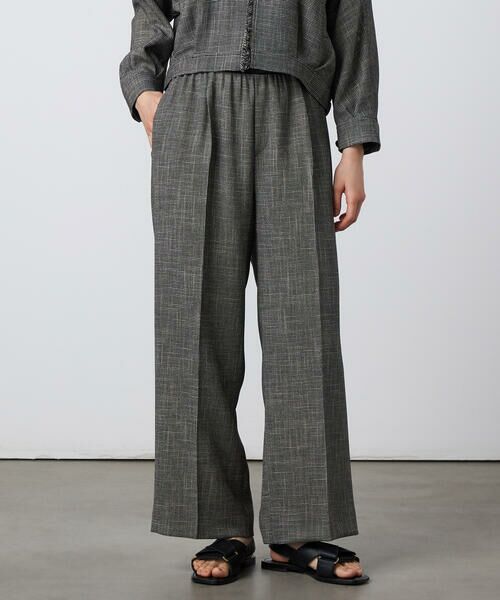 Precious Mild / プレシャスマイルド その他パンツ | 〔 +サイズ 〕 【セットアップ】カラミ織 ワイドパンツ（05:ブラック）