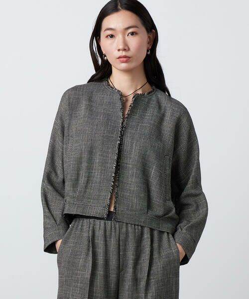 Precious Mild / プレシャスマイルド ブルゾン | 〔 +サイズ 〕 【セットアップ対応】カラミ織 ブルゾン（05:ブラック）