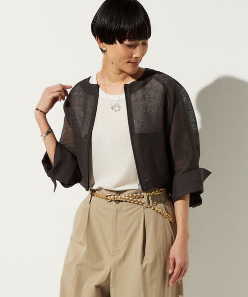 Precious Mild / プレシャスマイルド ブルゾン | 〔 +サイズ 〕 綿麻カラミ ブルゾン | 詳細3