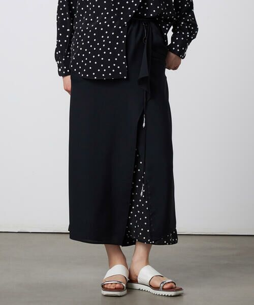 Precious Mild / プレシャスマイルド ロング・マキシ丈スカート | 〔 +サイズ 〕 ドット リバーシブルスカート（05:ブラック）