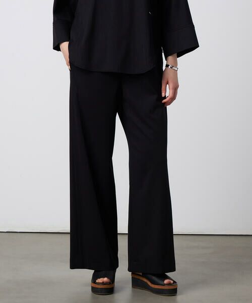 Precious Mild / プレシャスマイルド その他パンツ | 〔 +サイズ 〕 【セットアップ対応】ストレッチ ワイドパンツ（05:ブラック）