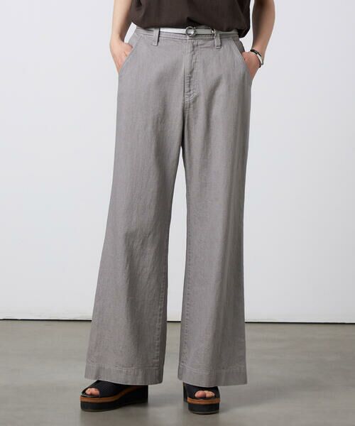 Precious Mild / プレシャスマイルド デニムパンツ | 〔 +サイズ 〕 セミフレア デニムパンツ（04:グレー）