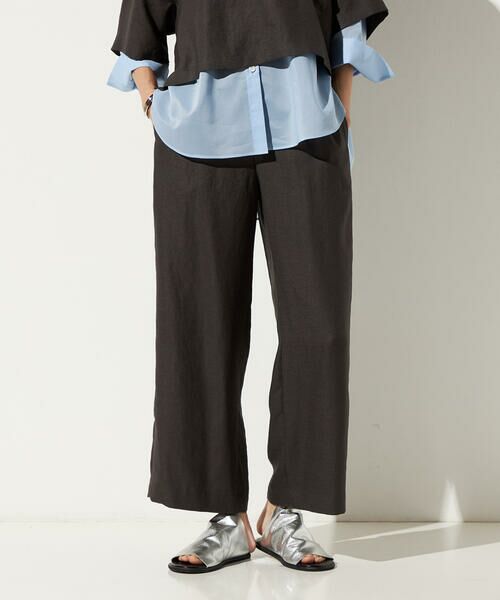 Precious Mild / プレシャスマイルド その他パンツ | 〔 +サイズ 〕 麻調合繊 ワンタックワイドパンツ | 詳細2