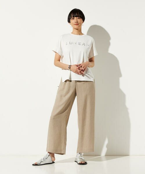 Precious Mild / プレシャスマイルド その他パンツ | 〔 +サイズ 〕 麻調合繊 ワンタックワイドパンツ | 詳細8